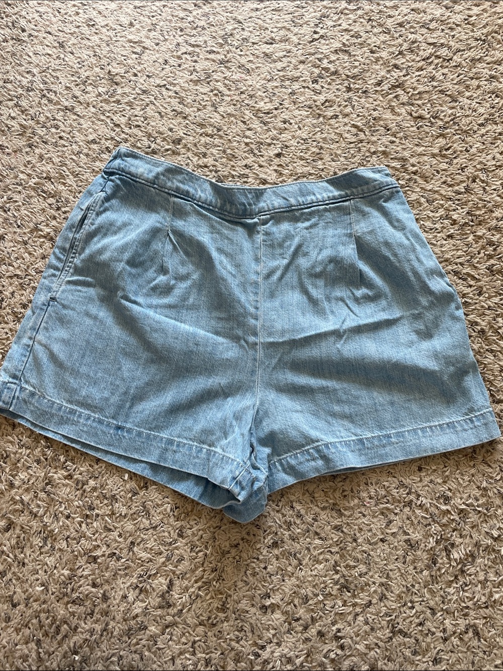 Madewell Light Blue High-Rise Denim Shorts
